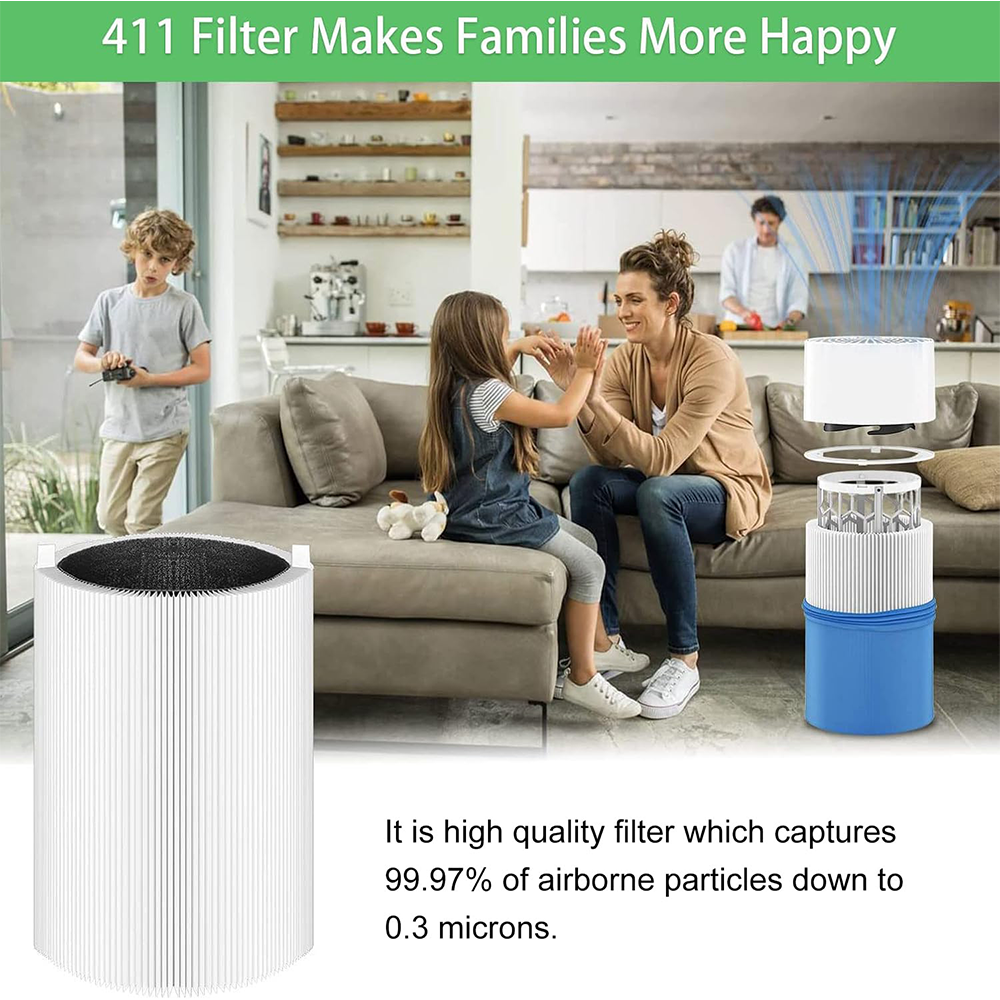 Replacement Filters for Blueair Blue Pure 411 411+ Auto Mini - Parts with Silent Activated Carbon, Fit for Cleaner Pet Filter